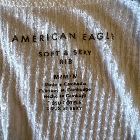 American eagle soft & sexy rib, top size M , white - Picture 7 of 8